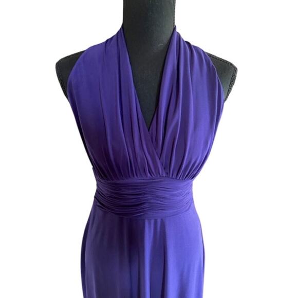 Evan-Picone Purple Halter Midi Dress – Size 4P Petite - Picture 2 of 6